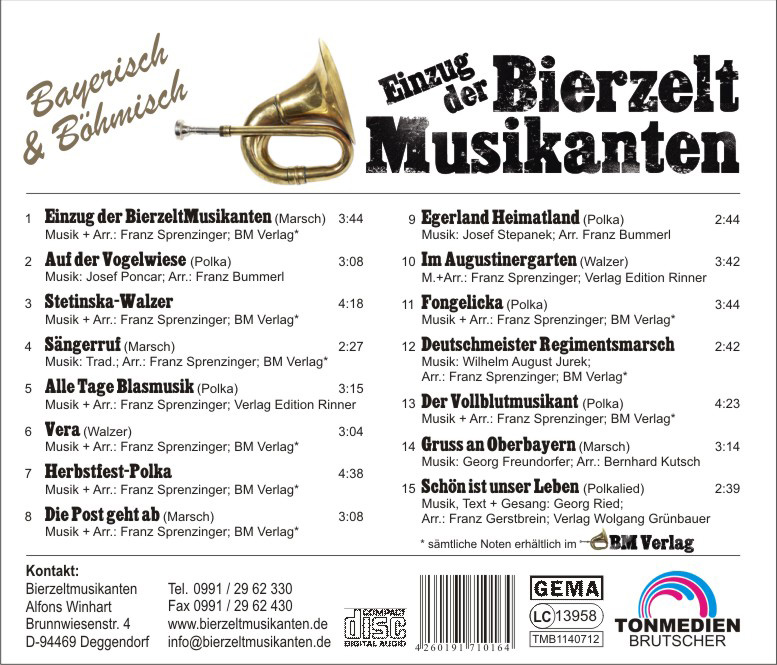 Einzug der Bierzeltmusikanten - CD