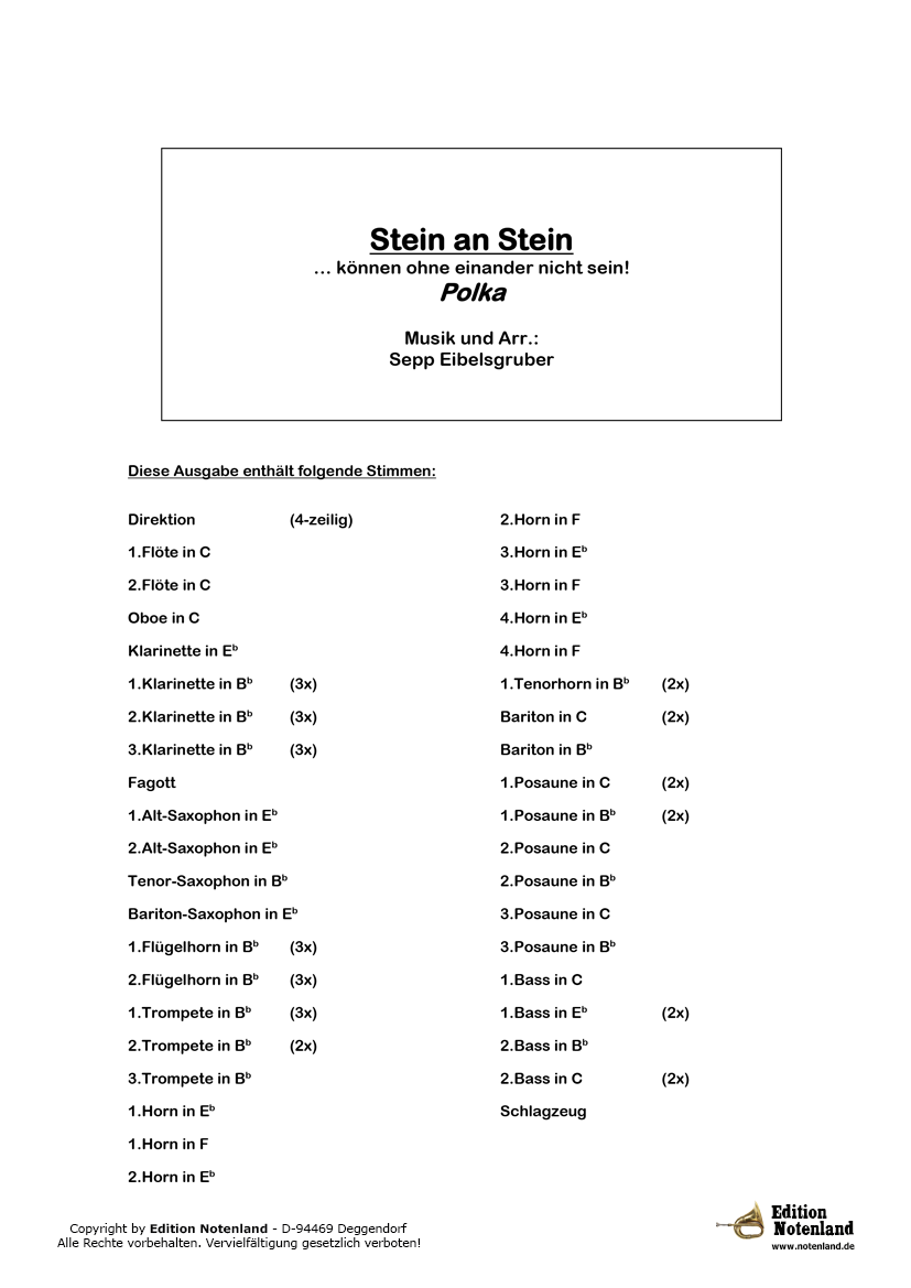 Stein an Stein - Blasmusik